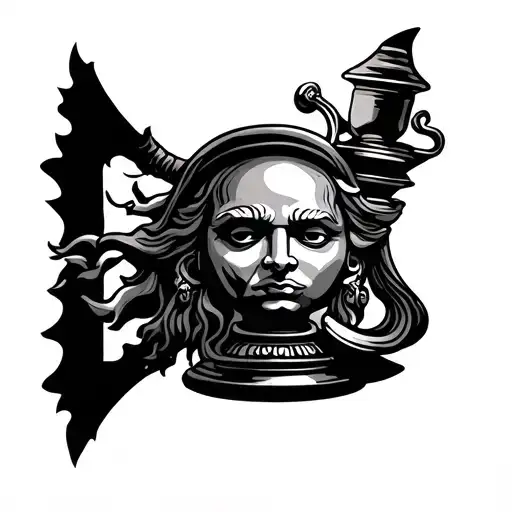 oil lamp god tattoo design idea