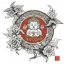 Buddhist tattoo design idea