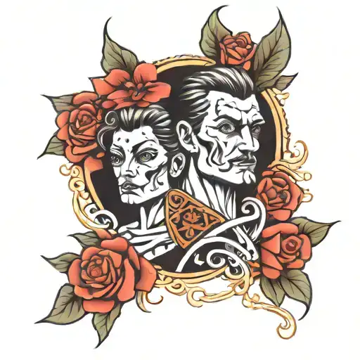 Tattoo sleeve on arm family travel business religion strength courage tattoo design idea