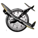 spitfire plane inside clock tattoo design idea