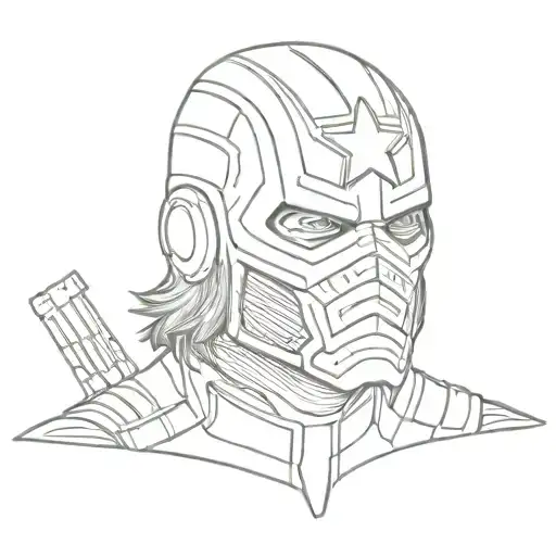 marvel winter soldier mask tattoo design idea