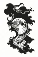 Unreal gothic moon tattoo design idea