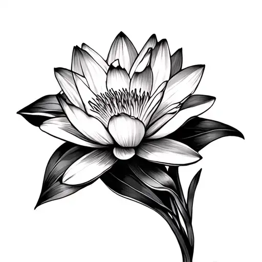 Daffodil And Water Lily tattoo design idea