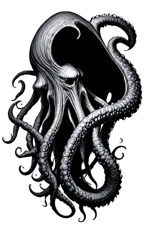 cthulhu coming out tattoo design idea