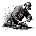 man grabbing welder tattoo design idea