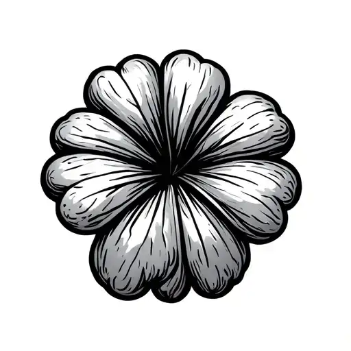 black rounded plant leaves like clovers tattoo design idea