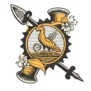 something to symbolize always working hard and sound waves to symbolize hearing loss tattoo design idea