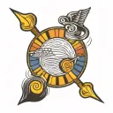 something to symbolize always working hard and sound waves to symbolize hearing loss tattoo design idea