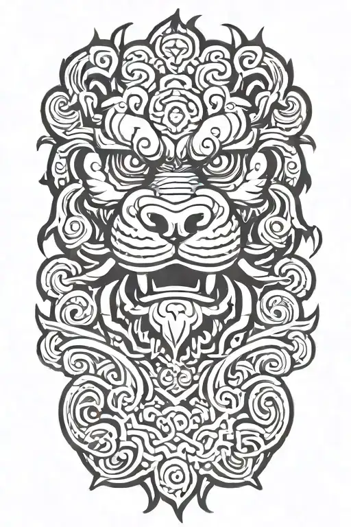 foo dog tattoo design idea