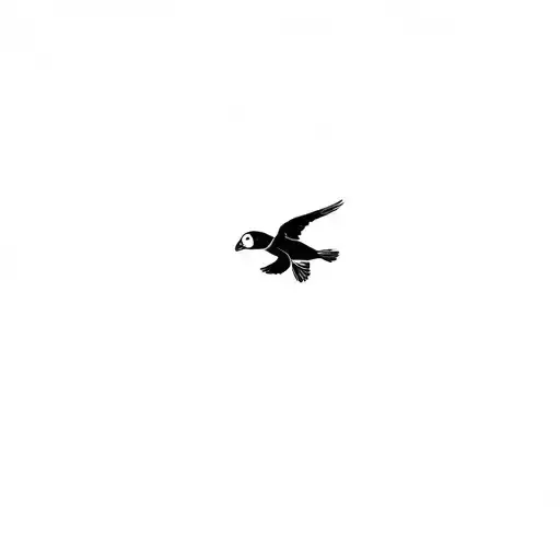 puffin soaring tattoo design idea