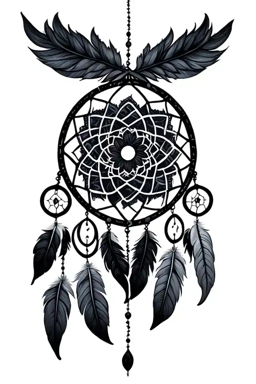 Virgo Leo dream catcher entangled tattoo design idea