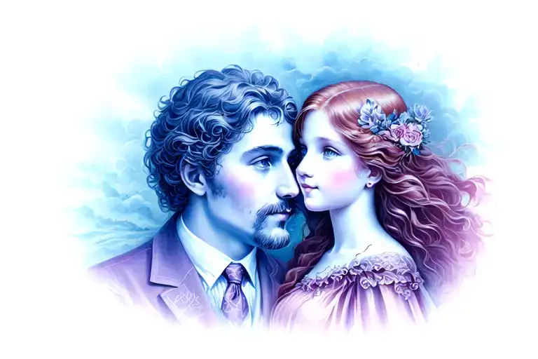 son and daughter incorporated in father time piece tattoo design idea