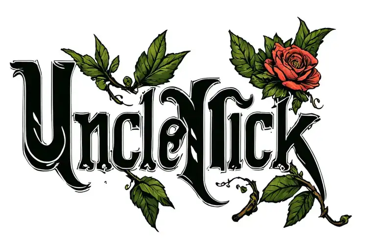 "Uncle Nick" Text tattoo design idea