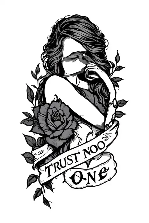 trust no one tattoo design idea