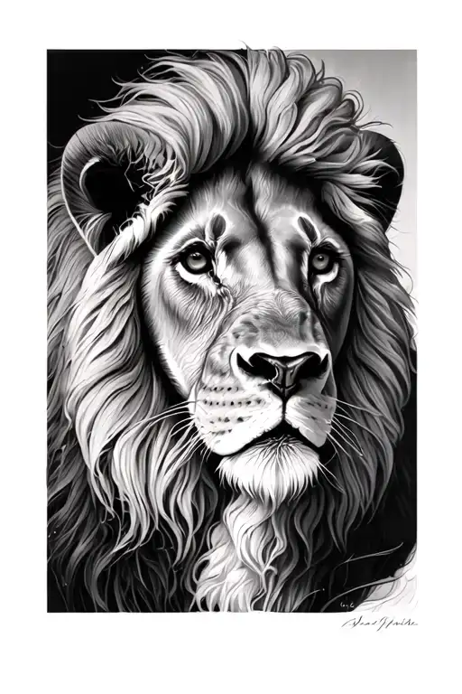 lion and lamb tattoo design idea