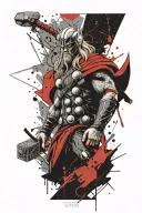 thor god tattoo design idea