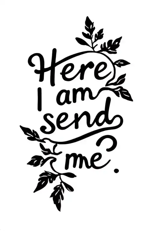 Here I am send me - bible verse tattoo design idea