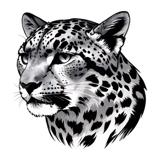 snow leopard and bojack horseman tattoo design idea