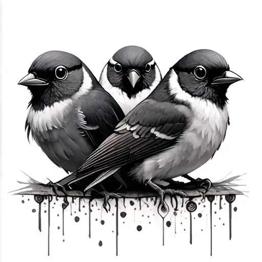 3 little birds tattoo design idea