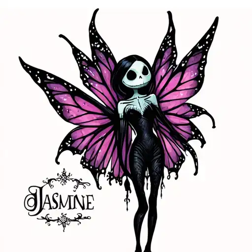Jasmine Beckett griffith changeling jack skellington fairy tattoo design idea
