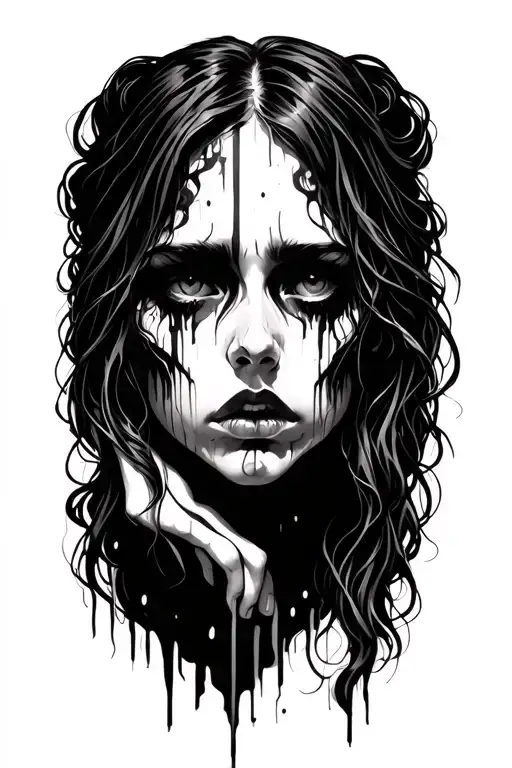 Depression depicted tattoo design idea