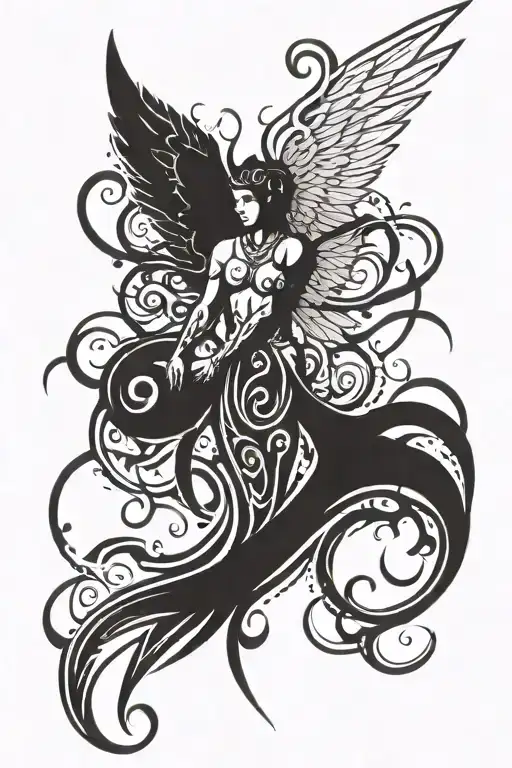 Angel  Lucifer tattoo design idea