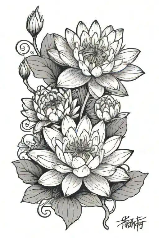 Let that shit go on the arm, water Lily, finelinere live  tattoo design idea