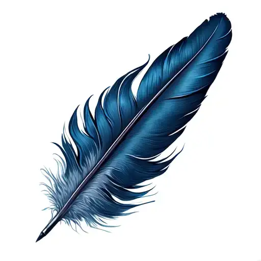 feather quill pen tattoo design idea