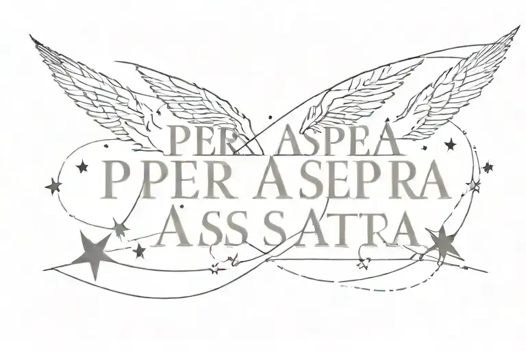 per aspera ad astra write this sentence tattoo design idea