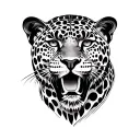 jaguar face tattoo design idea