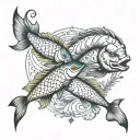 combine the sign of Pisces with the sign of Aries tattoo design idea