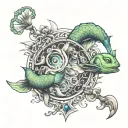 combine the sign of Pisces with the sign of Aries tattoo design idea