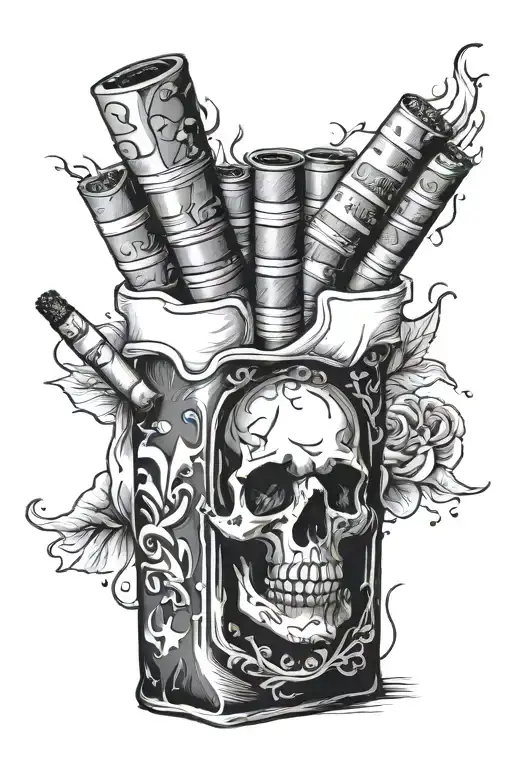 a pack of cigarettes tattoo design idea