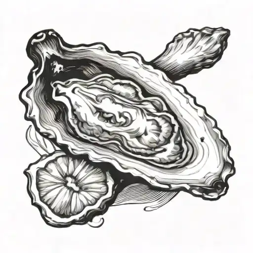 oyster being shucked open tattoo design idea