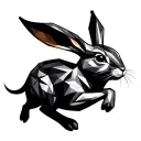geometric running rabbit tattoo design idea
