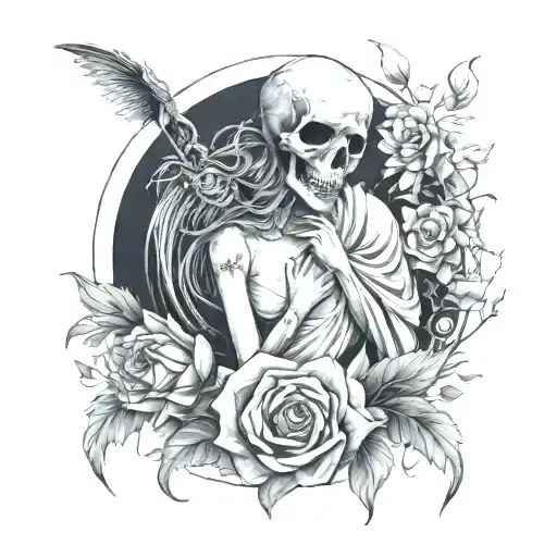 death and the maiden tattoo design idea