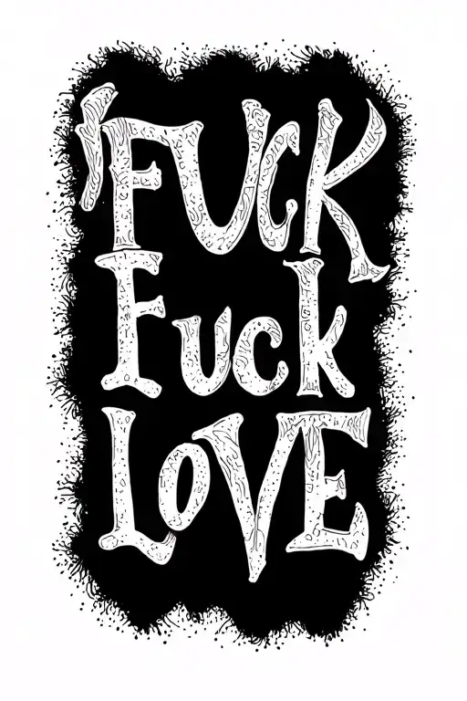 fuck love small writting tattoo design idea