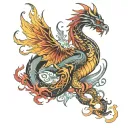 Phoenix and Dragon tattoo design idea