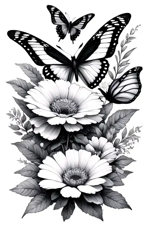 Birth flower tattoo designs February March April October November 7 butterflies represents my 7 kids zodiac taurus tattoo design idea