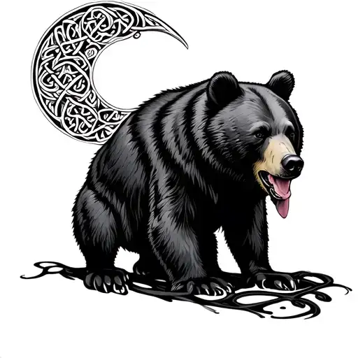 Celtic and bear tattoo design idea