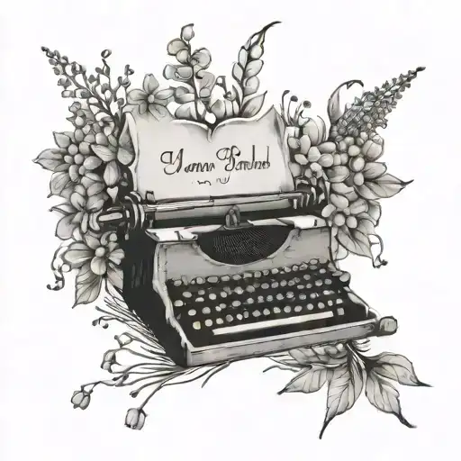 open book with small wildflowers coming out of center, underneath in a typewriter font "i am not afraid" tattoo design idea