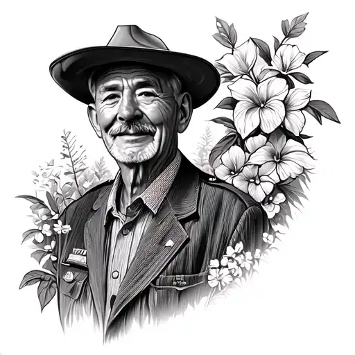 Vietnam vet.  Lives on a farm adopted grandpa to me retired dentists lives on a farm gardens love antiques main from wor tattoo design idea