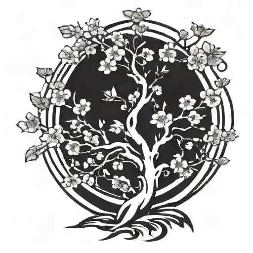 Cherry Blossom tree tattoo design idea