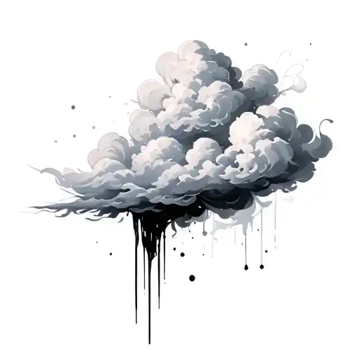 Coverup Clouds and Smoke tattoo design idea