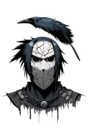 A cracked ANBU mask (especially Itachi’s) with a crow feather or fading lines. tattoo design idea