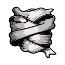 banner ribbon wrapped loosely around a dog bone tattoo design idea