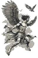 icarus falling from sky tattoo design idea