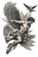 icarus falling from sky tattoo design idea
