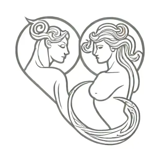 taurus and virgo zodiac signs intertwined representing the client's tattoo design idea