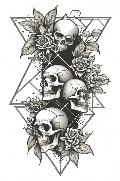 geometric memento mori loyality strzelec tattoo design idea
